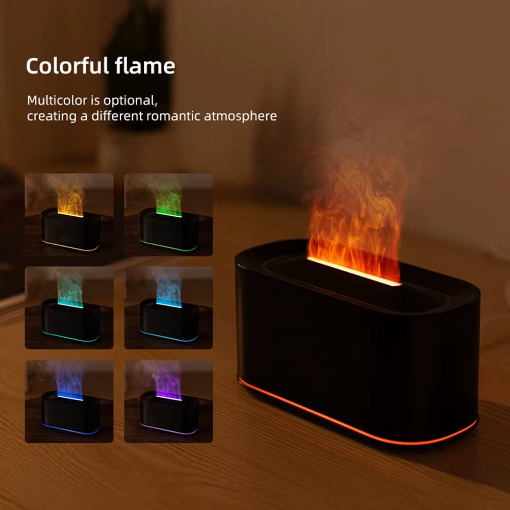 Essential Oil Diffuser with Colorful Flame Design, Noiseless Humidifier, 7 Color LED Lights, and Auto Shut-Off Feature